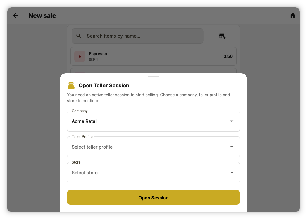 Open your till