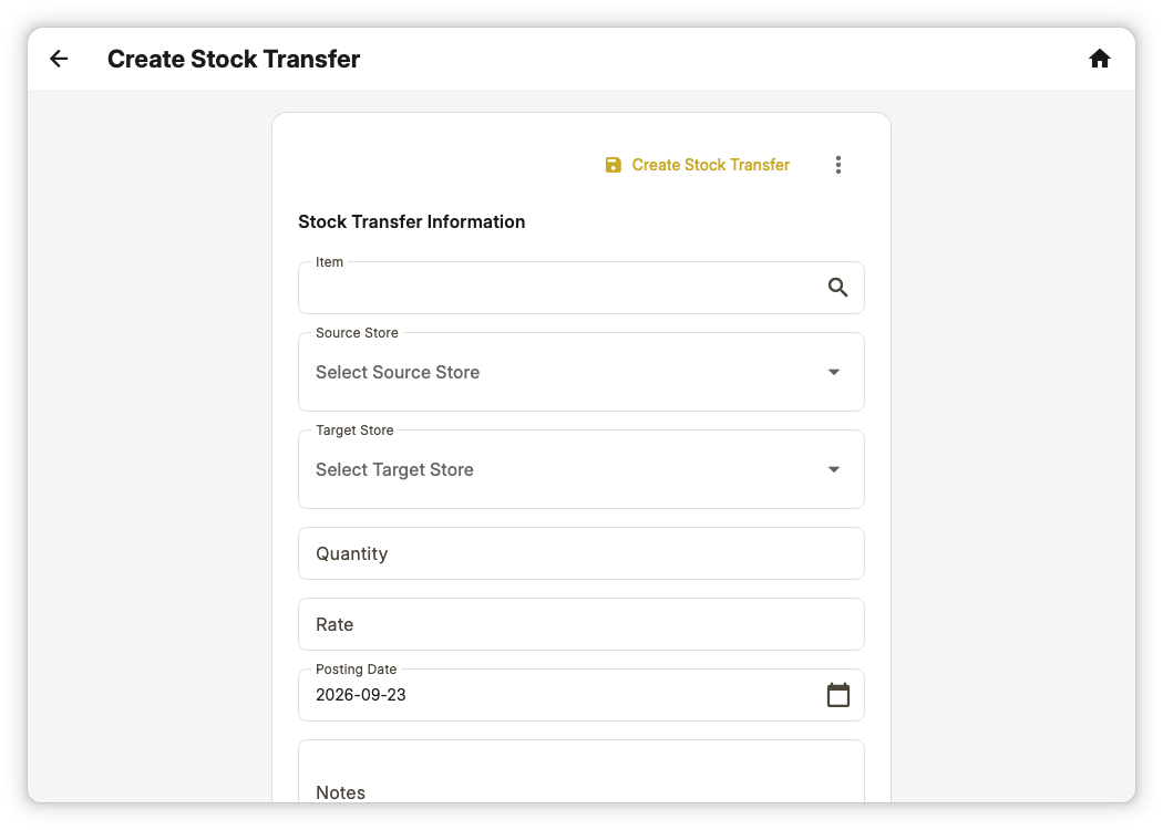 Move stock between shops